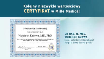 Certyfikat Dr hab. n. med. Wojciech Kukwa International Surgical Sleep Society